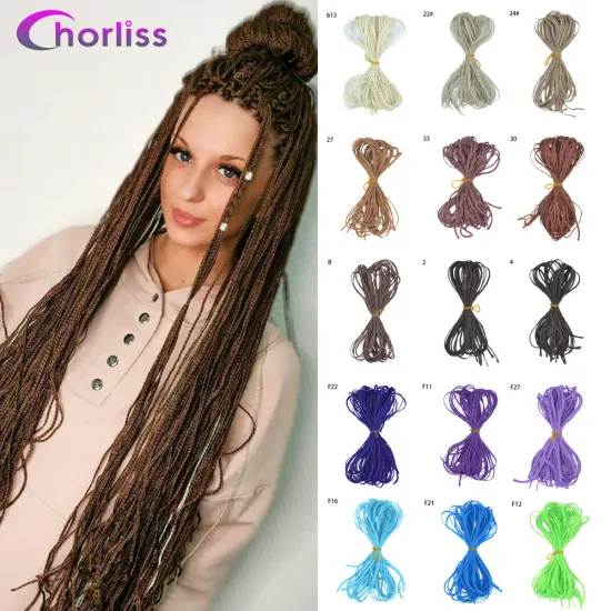 Long Straight Colorful Blonde Pre Stretched Braiding Hair 30inch Micro Box Zizi Braids Hair Synthetic Crochet Hair Extensions