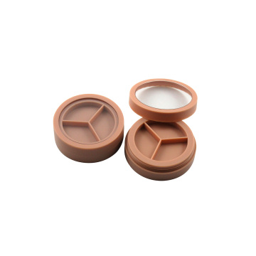 TM-ES6191C 6g Round Eye Shadow Case with Skylight, 3 Colors Powder Blusher Box, Plastic Empty Eye Shadow Packaging Box