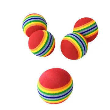 Interactive Cat Toys Ball Pet Supplies Play Chewing Rattle Scratch EVA Training Attract Entertain 3.5cm Rainbow Cat Toy Ball
