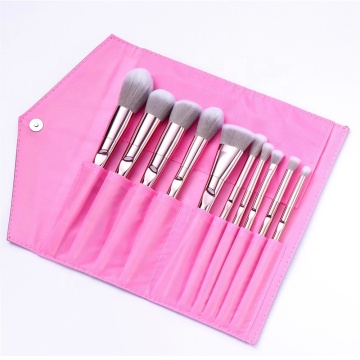Cepillo de maquillaje de 10 pcs juego para sombras de ojos y kit de belleza en polvo