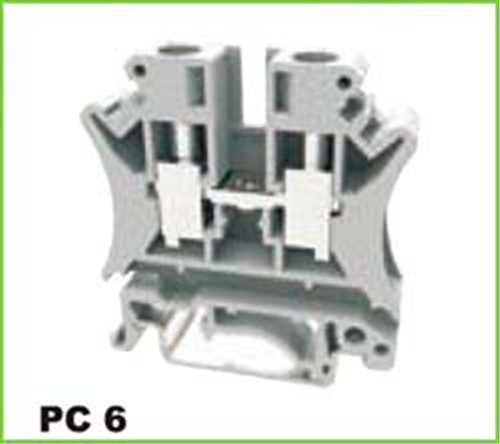 6mm2 DIN Rail Screw Cage Clamp Terminal Block