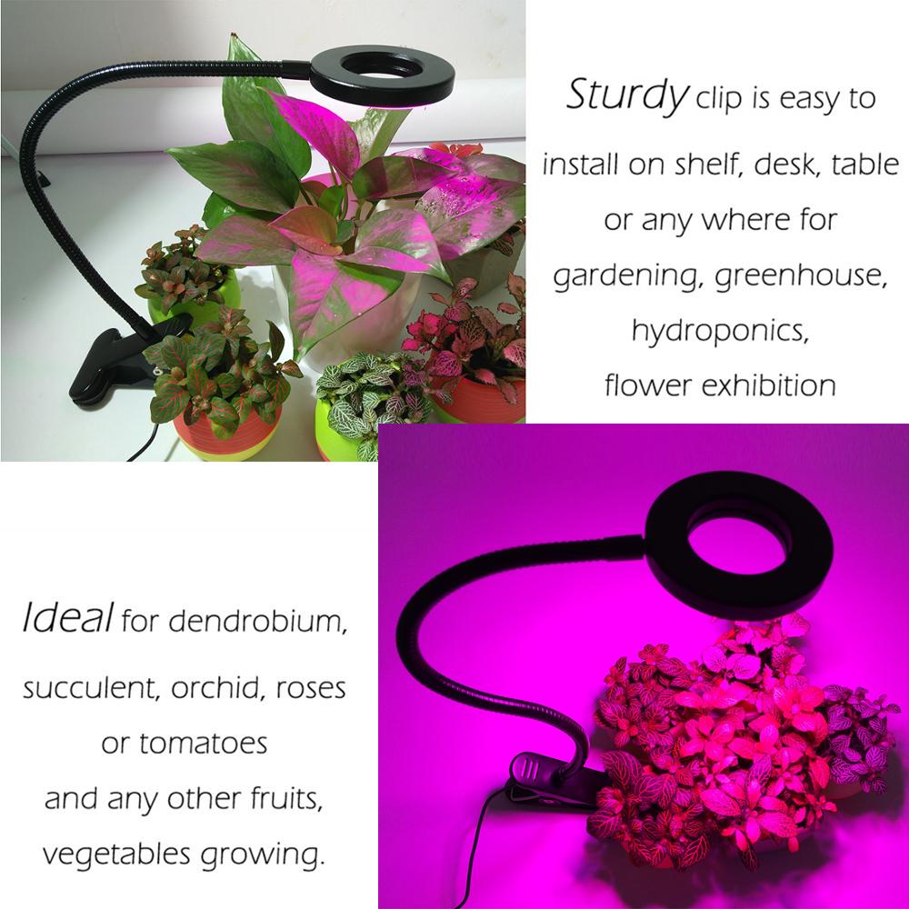 Led clamp plant growth lamp USB dimming timing