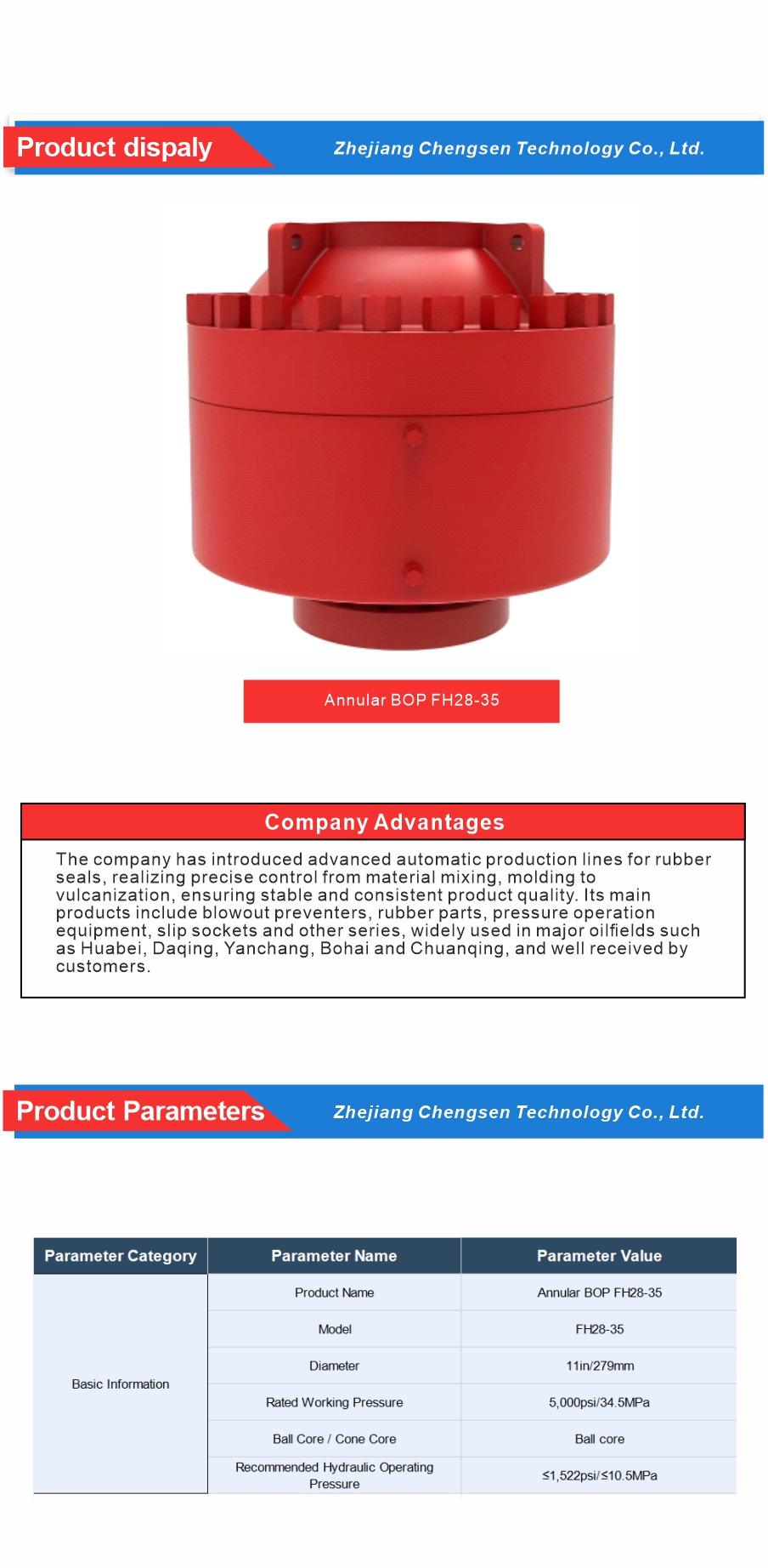 Oilfield Drilling Wellhead Safety BOP