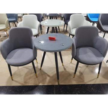 Chaises de salle à manger avec siège et table en velours doux