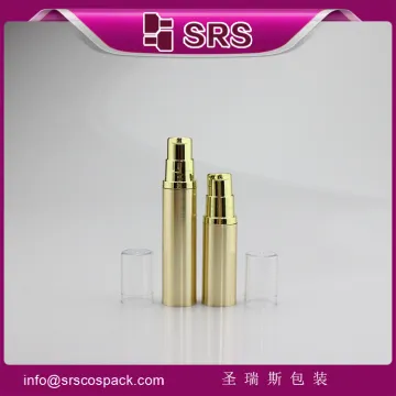 SRS plastic empty gold 5ml 10ml airless pump bottle