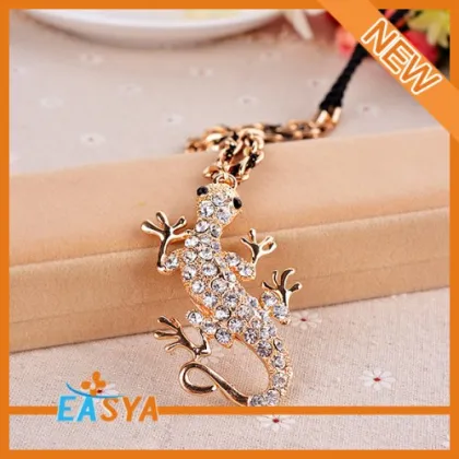 Gecko Shape Necklaces With Rhinestone And Plating