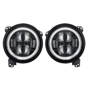 9 Inch LED Headlights Kits with 4 Inch Fog Lights for Wrangler JL Sahara Rubicon Gladiator JT RGB