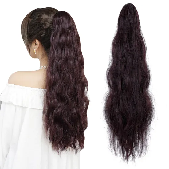 Natural Water Wave Curly Synthetic Hair Heat Resistant Claw Clip Ponytail Holder