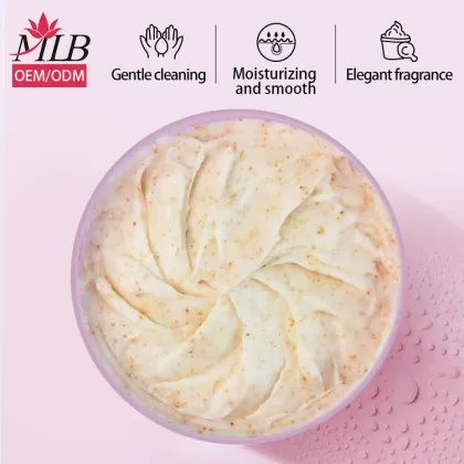 Customized Peach Ice Cream Pink Organic Exfoliating Vegetarian Body Scrub