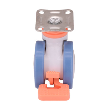 3 Inch Plate Double Wheel Casters With Brake