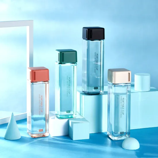 Wholesale Eco-Friendly Reusable Travel Water Bottles with Square Design and Rope Handle