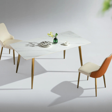 Modern Light Luxury Marble Dining Table Set with Unique Slate Patterns: Elevating Your Home Furniture Décor