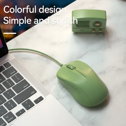 Cute Silent Wired Mini Ergonomic Gaming Mouse - White, Yellow, Pink, Green