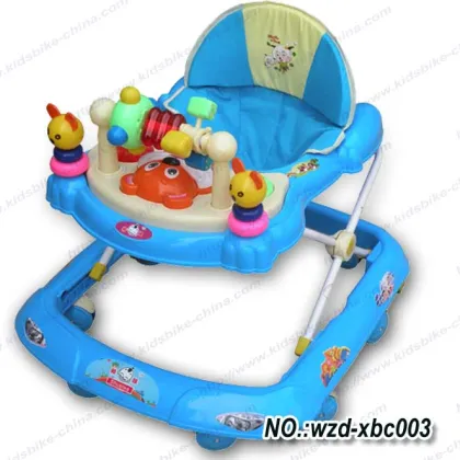 8 wheels plastic OEM baby walker with music and many toys /children walker