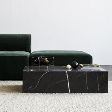 Marble Floor Plinth Coffee Table and End Table