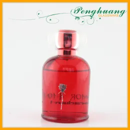 Printed Lady Art Glass Perfume Oil Bottles Slim With Aluminum Caps