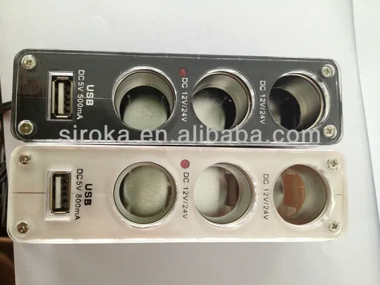 Triple 12V Car Charger Socket with three ports and one USB