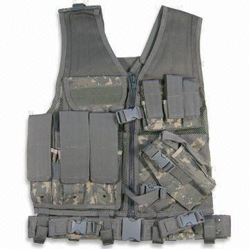 Police/Military Tactical Vest with High Strength Sewing Technology, Available in Black