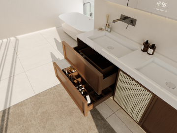 Unit Vanity Keluli Tahan Karat Tersuai UK Untuk Bilik Mandi Lembap