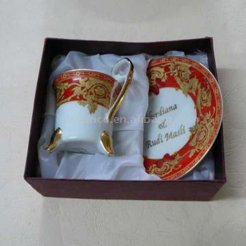 porcelain cup and saucer in gift box