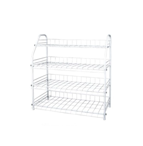 grid-like white metal ordinary shoe rack