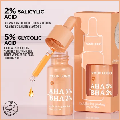 Ultimate Private Label Organic Facial Serum & Cream Set: AHA, BHA, Salicylic Acid for Acne Removal & Skin Rejuvenation