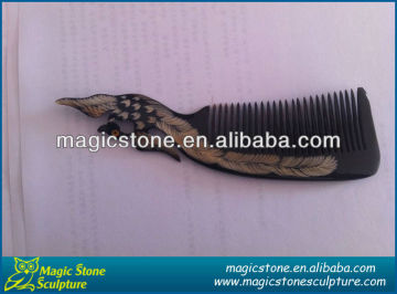 wholesale carved ox horn comb