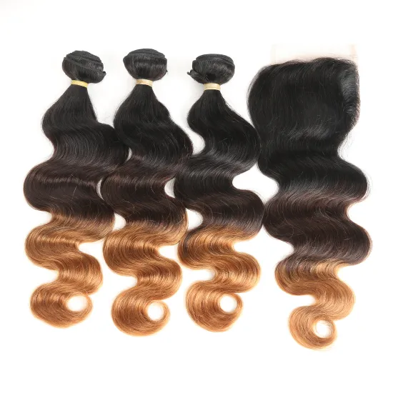 Top Quality Brazilian Loose Wave Hair Bundles 1B 4 30 Ombre Hair Extensions Remy Human Hair Weft