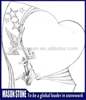 Sketch of upright headstones designs