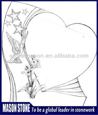 Sketch of upright headstones designs