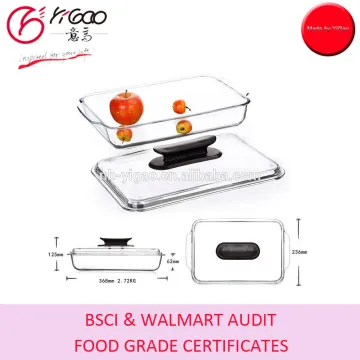 YG-103961 tempered glass baking pan with lid and plastic handle