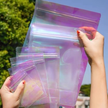 Iridescent Holographic Packaging Bags for Dried Mushrooms - Digital Printing Solutions