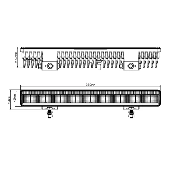 Super Bright 15'' 54W LED Light Bar for Jeep - Car License Plate Auxiliary Lamp
