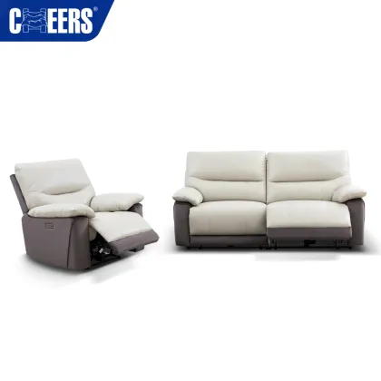 MANWAH CHEERS: Latest Design - Fashional Leather Velvet Power Reclining Loveseat Sofa