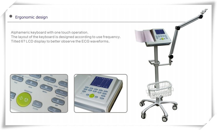 Digital 12-Lead ECG Machine with Color Display (PRO-ECG12N)