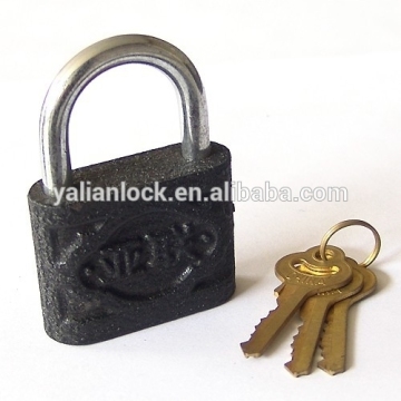 New Arrival Cute Vertical open black Colour Safety Cute Cheap Cast iron Padlock