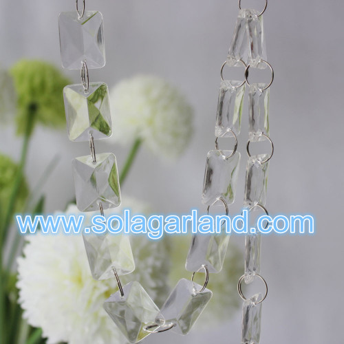 5*20*26MM Acrylic Clear Crystal Square Diamond Beads Garland Chain String