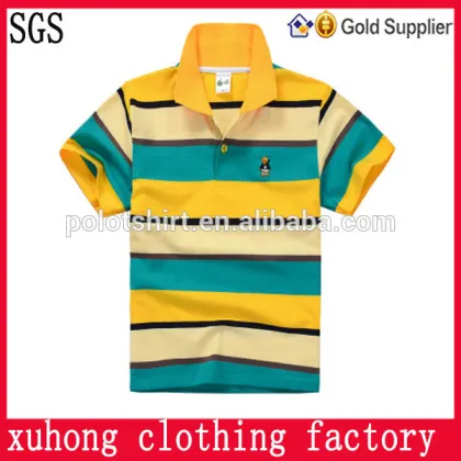 Short sleeves stripe polo shirts for kid