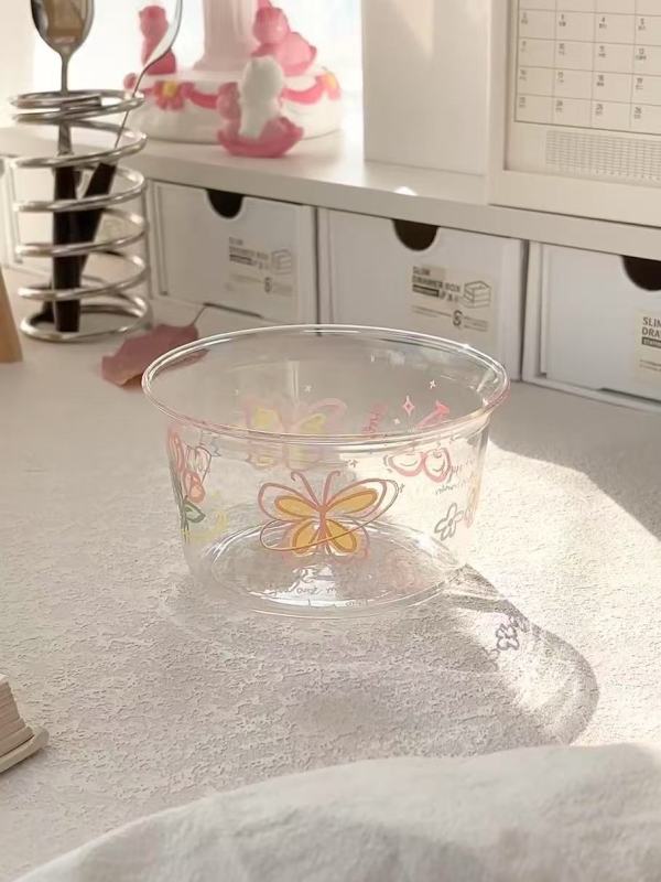 Butterfly and Flower Glass Dinnerware Collection