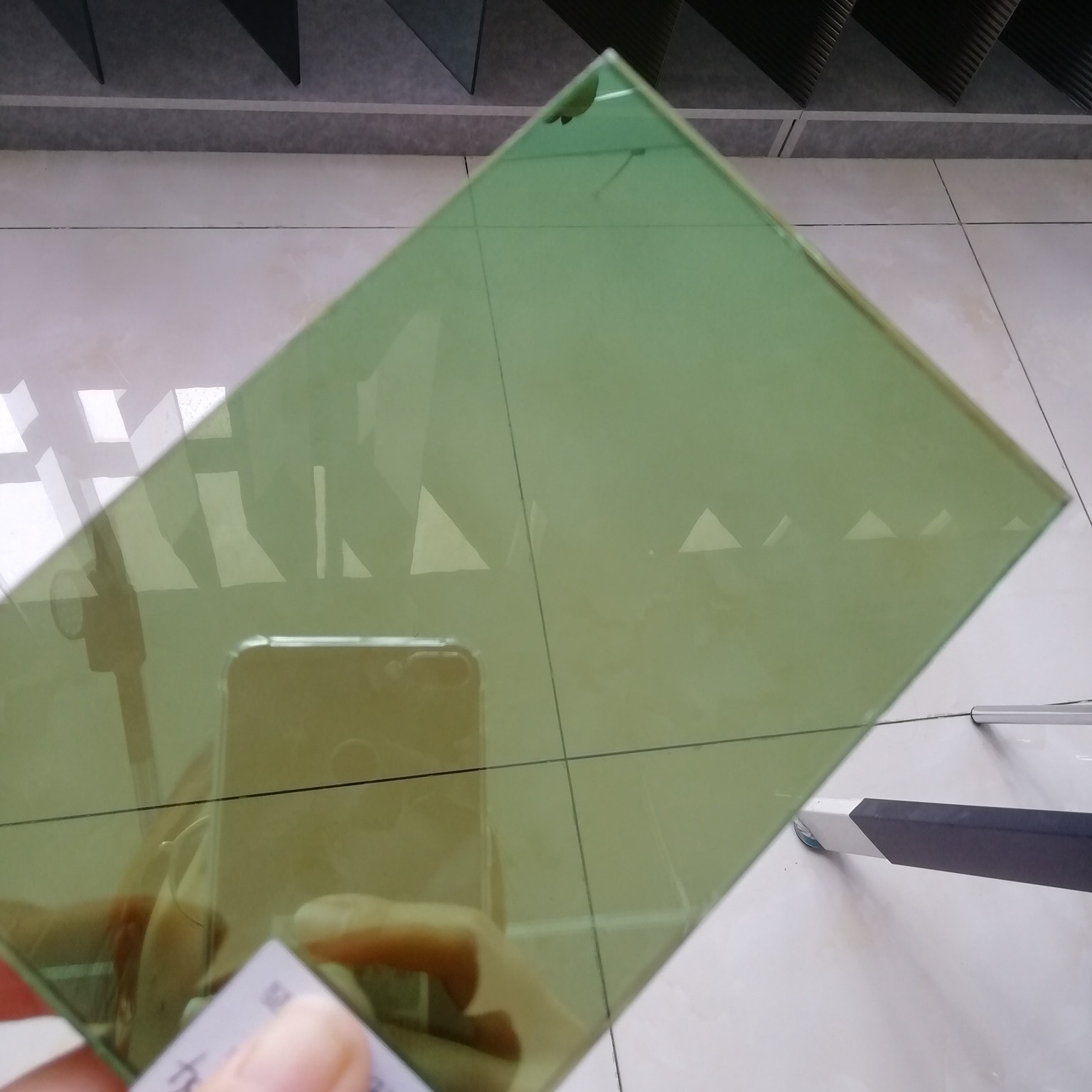green reflective glass