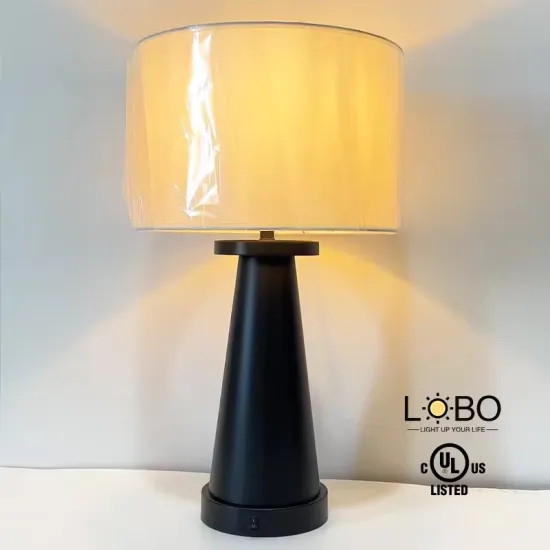 Matte Black Glazed Ceramic Bedroom Hotel Desk Lamp