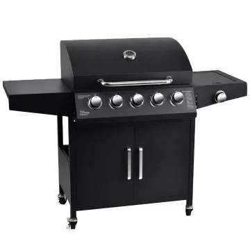Portable Stainless Steel Enamelled Cooking Liquid Propane Trolley BBQ Gas Grill with 6 Burner