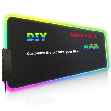 Customizable Large LED Backlit 4-Port USB Hub Gaming Mouse Pad with Smooth Surface and RGB Lighting