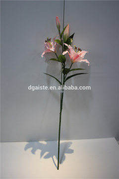 dry flower artificial two flowers two buds lily fabric flower