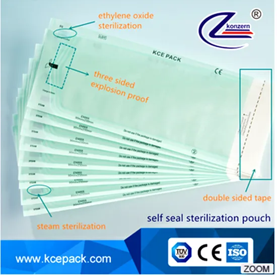 Dental sterilization pouches for steam and ETO with dual indicators