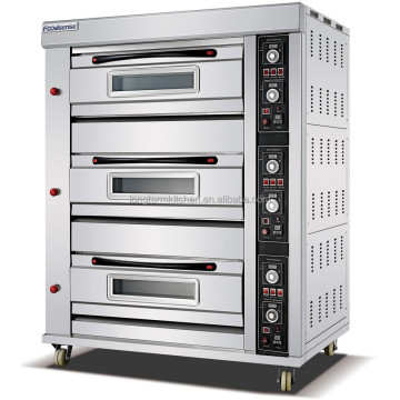 Professional 3-Deck 6-Tray Gas Oven for Bread and Pizza