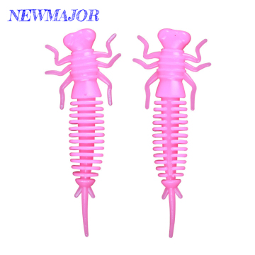 NEWMAJOR 7CM/2G Dragonfly Larvae Bait for Crucian Carp - 10pcs/bag Soft Artificial Bait for Freshwater Fishing