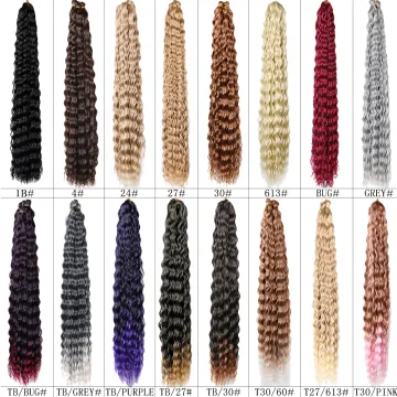 32Inch Long Deep Wave Braiding Hair Weave Bundles Hair Extension Hair Bundles No Tangle Deep Wave Bundles Synthetic Braiding