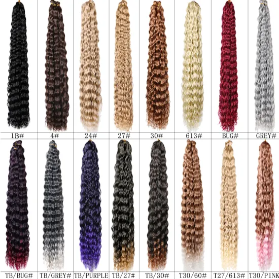 32Inch Long Deep Wave Braiding Hair Weave Bundles Hair Extension Hair Bundles No Tangle Deep Wave Bundles Synthetic Braiding