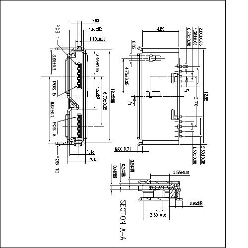 MU3FM03 3-Micro USB 3.0 Receptacle B TYPE 